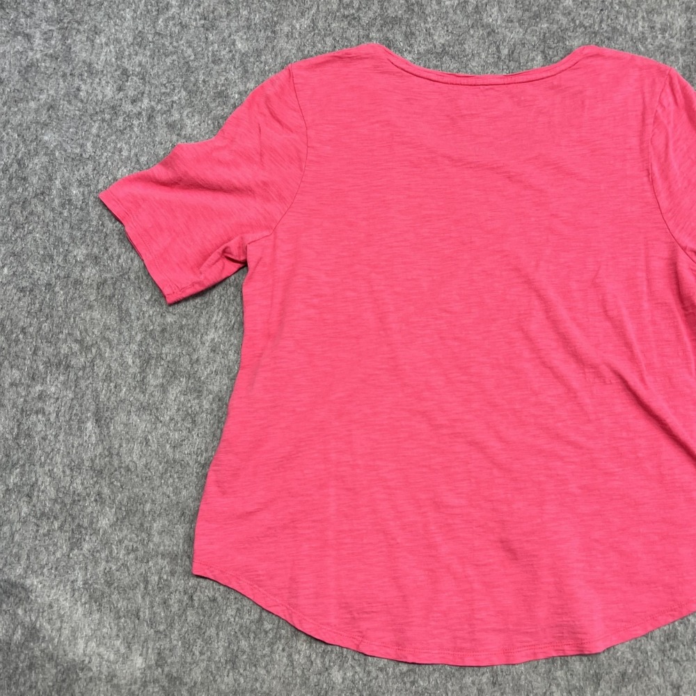Chicos Shirt Womens Large 2 Pink The Ultimate Tee Cotton Modal Slub Preppy Top - Picture 10 of 13